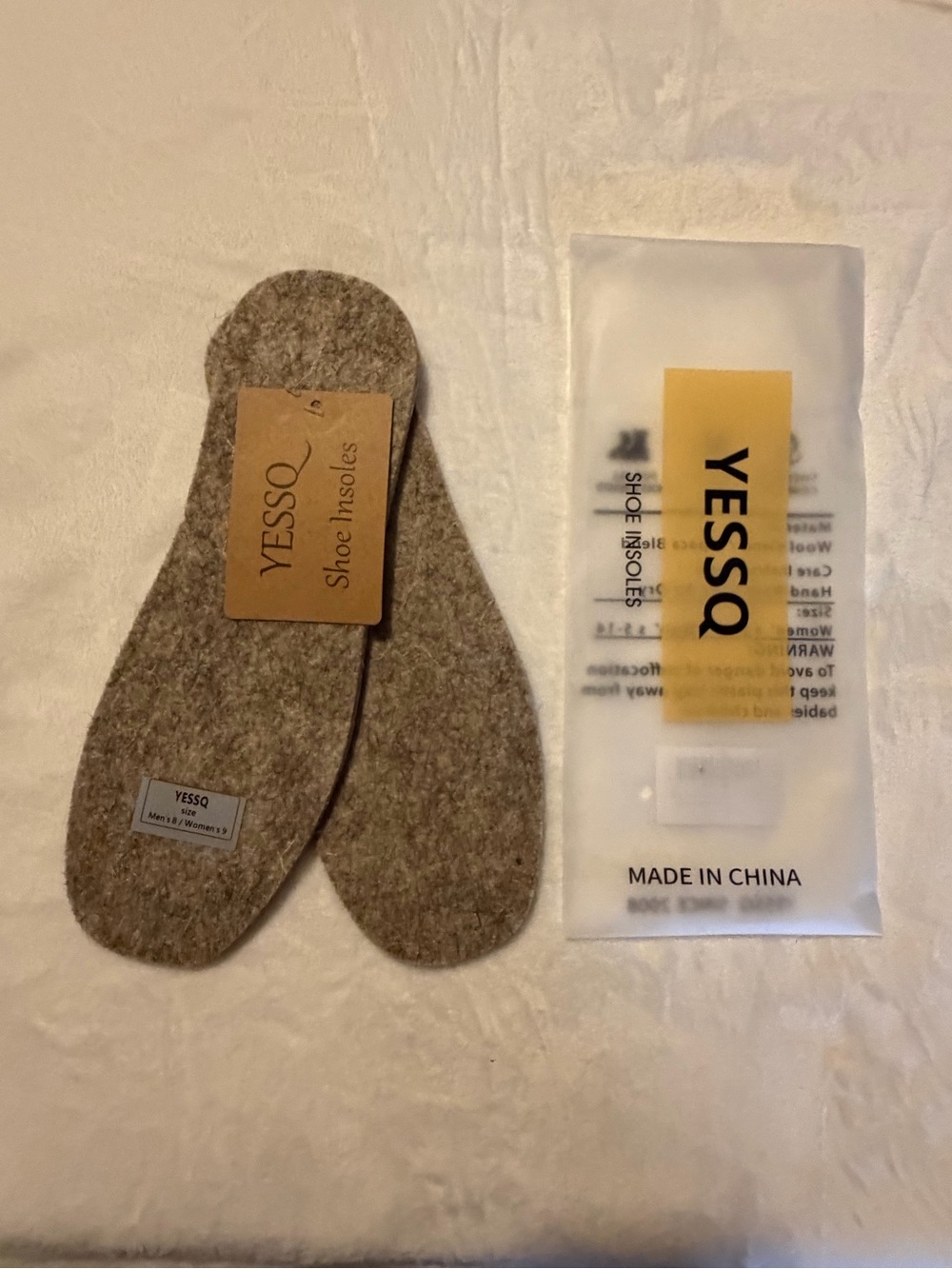 Soft Alpaca Felt Shoe Insoles in Brown Size 8 Men/9 Women NEW